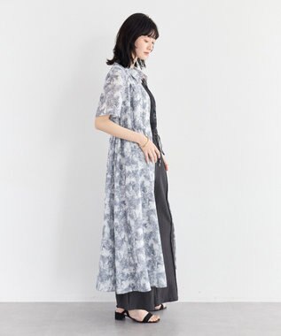 YECCA VECCA サファリ柄フレアシャツワンピース Off White