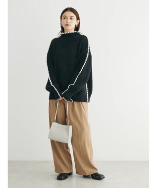 Green Parks ・Ｐｅｔｉｔ　Ｆｌｅｕｒ　ハイショクパイピングニット Black