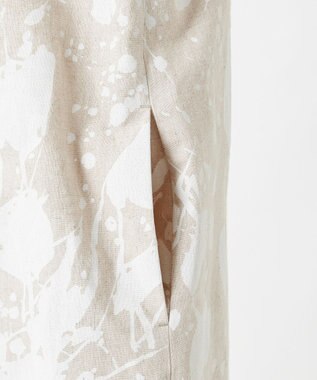 23区 L 【エステータ】ピグメントプリント ワンピース フラックスxホワイト