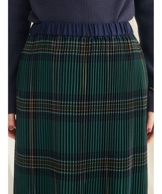 CRAFT STANDARD BOUTIQUE 配色チェックプリーツスカート Check Green