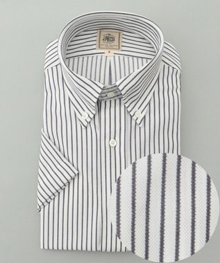 J.PRESS MEN 【夏に嬉しい高機能】カノコインレイストライプパッチポケット シャツ/B.D.