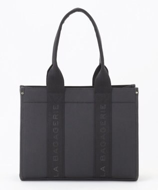 LA BAGAGERIE ロゴテープトートバッグ　Mサイズ ブラック