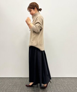 UNFILO 【撥水/ストレッチ/軽量】マジカル機能 ギャザースカート ブラック系