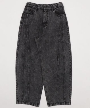 WEGO 【KIDS/150cm/160cm/ウエストゴム】イージー3Dバレルレッグデニムパンツ（JUNIOR） デニムブラックソノタ