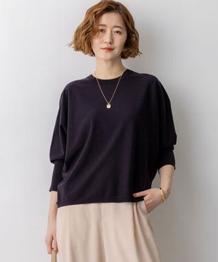 23区 L 【先行予約】ネオコンフォートストレッチ ドルマン ニット ネイビー系