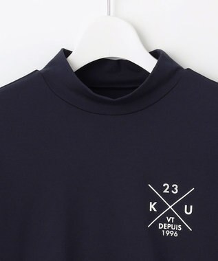 23区GOLF 【WOMEN】【吸水速乾/UVカット】ベアスムースモックシャツ ネイビー系