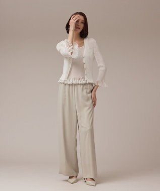 GRACE CONTINENTAL シアーフリルニットカーディガン ホワイト