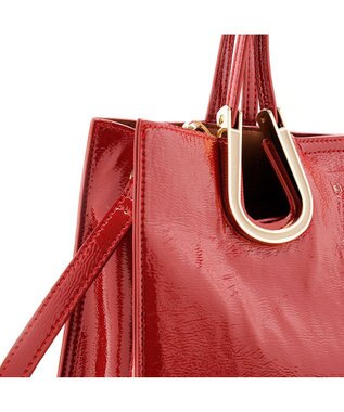 MioFIRANO ホースシューエナメルハンドバッグ 2WAY　FIRANO フィラノ RED