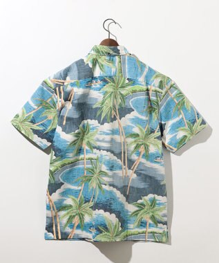 JOSEPH ABBOUD 【老舗アロハブランドとのコラボレーション】KAHALA ALOHAシャツ ブルーヤシの木柄