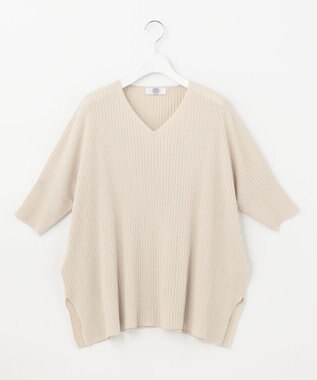 J.PRESS LADIES 【洗える】コットンシルクリラクシー Vネック ニット アイボリー系