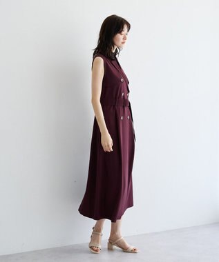 YECCA VECCA 【UVカット/接触冷感】トレンチジレワンピース Bordeaux