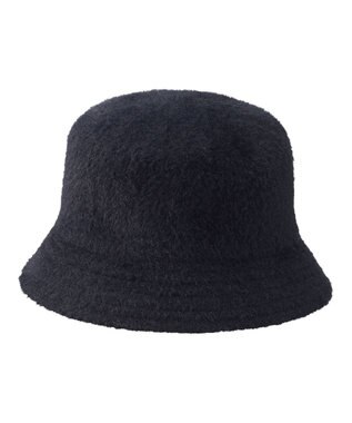 MOONBAT 【洗える】estaa アンゴラ風バケットハット ブラック