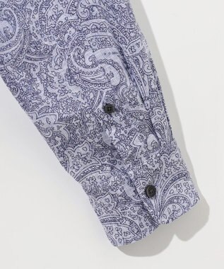 JOSEPH ABBOUD 【キングサイズ・麻100％・軽い・涼しい】 モイスチャーリネンペイズリー シャツ ネイビー系6