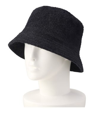 MOONBAT 【洗える】estaa アンゴラ風バケットハット ブラック