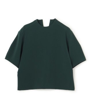 BEIGE， 【洗える】ALTHEA / ダンボールジャージーバックスリットブラウス Forest Green