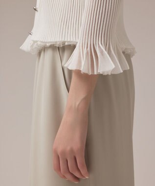 GRACE CONTINENTAL シアーフリルニットカーディガン ホワイト