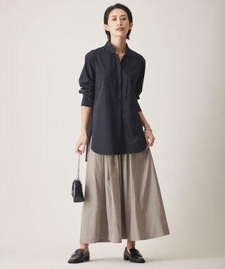 ICB 【洗える】 エステルメモリータフタ ロングスカート ライトモカ系