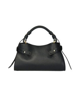 INTER-CHAUSSURES 【LORISTELLA】シュリンクレザーハンドバッグ ブラック