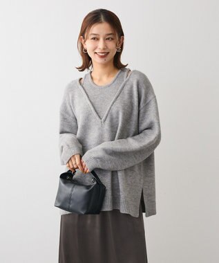 Green Parks フェイクレイヤードＶネックニットプルオーバー