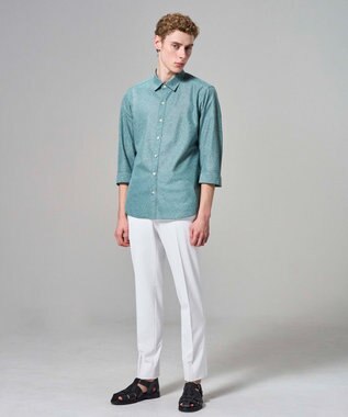 JOSEPH HOMME 【新柄】ヨシタレース　7分袖レギュラーカラーシャツ スモーキーグリーン系