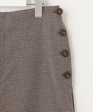 J.PRESS LADIES L 【洗える】Mixツイードチェック  セミワイド パンツ ブラウン系3