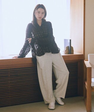 earth music&ecology シャドーチェックシャツ Brown