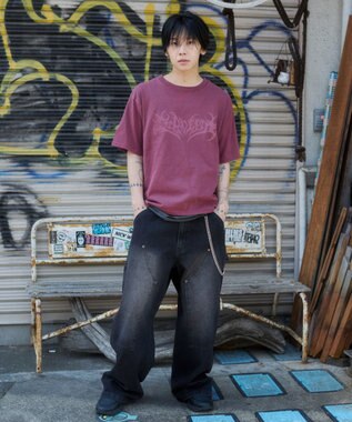 WEGO 【ユニセックス着用ITEM】ピグメントグラフィックT（SS） ピンク