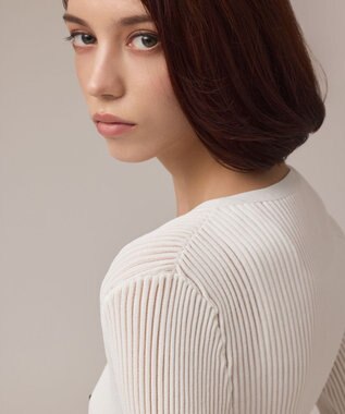 GRACE CONTINENTAL シアーフリルニットカーディガン ホワイト