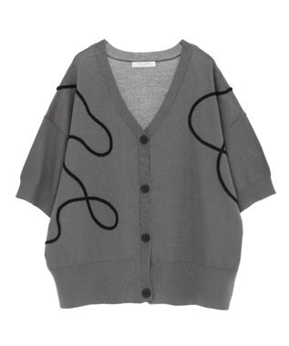 Green Parks 刺繍コードＶネックフレンチカーディガン Gray