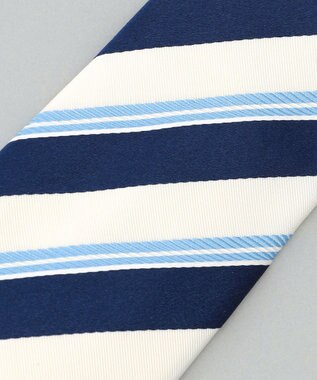 GOTAIRIKU 日本縫製/オリジナル柄【Fermo Fossati】ネクタイ_レジメンタル アイボリー系1