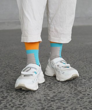 nitorito 【UNISEX】米沢オリジナル柄 block 靴下 yellow