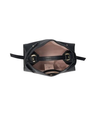 INTER-CHAUSSURES 【LORISTELLA】シュリンクレザーハンドバッグ ブラック