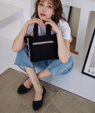 Tiaclasse 【安田美沙子さん着用/小倉優子さん着用・洗える/撥水】プチリボンニットフラットパンプス ブラック