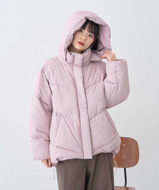 earth music&ecology 2WAYパファーブルゾン Pink Beige
