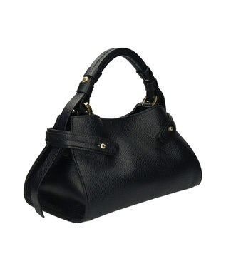 INTER-CHAUSSURES 【LORISTELLA】シュリンクレザーハンドバッグ ブラック