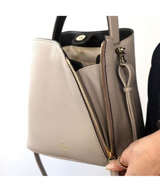 PELLE BORSA 2ウェイショルダーバッグ Reinette レネット 4741 グレージュ