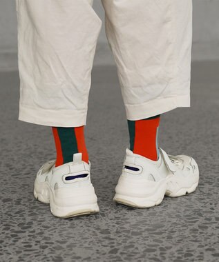 nitorito 【UNISEX】米沢オリジナル柄 block 靴下 green