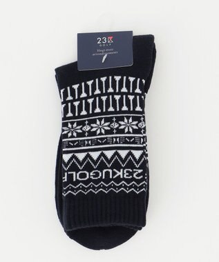 23区GOLF 【MEN】ノルディック柄 ハーフソックス ネイビー系5