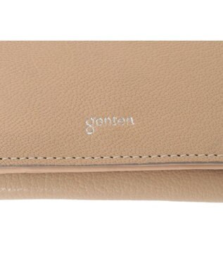 genten 【新型】フレスコ 三つ折り財布 サンドベージュ
