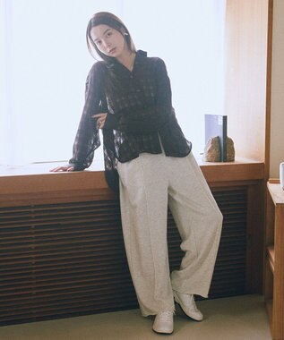 earth music&ecology シャドーチェックシャツ Brown