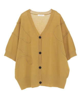 Green Parks 刺繍コードＶネックフレンチカーディガン Yellow
