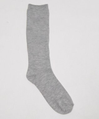 WEGO 刺繍ロゴローゲージゆるリブソックス ライトグレー