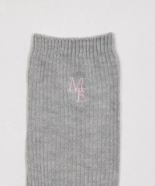 WEGO 刺繍ロゴローゲージゆるリブソックス ライトグレー
