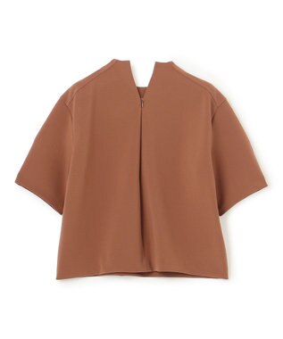 BEIGE， 【洗える】ALTHEA / ダンボールジャージーバックスリットブラウス Brown