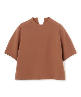 BEIGE， 【洗える】ALTHEA / ダンボールジャージーバックスリットブラウス Brown