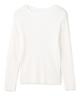 UNFILO マイビューティ リブボートネック ニット オフ