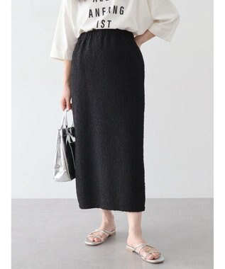 Green Parks BEST PRICE フクレジャガードIラインスカート Black