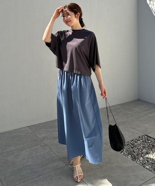 UNFILO L BEAUTY FORM-T ドルマンTシャツ チャコール