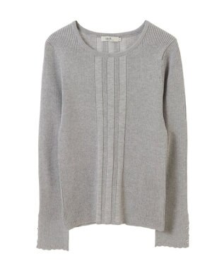 earth music&ecology パール＆ビジュースリーブプルオーバー Light Gray