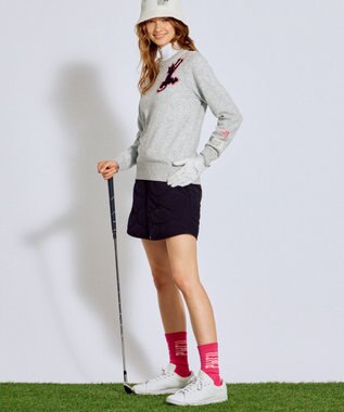 PW CIRCULUS 【WOMEN】キルティング中綿リバーシブルスカート  ゴルフウェア レディース ブラック系